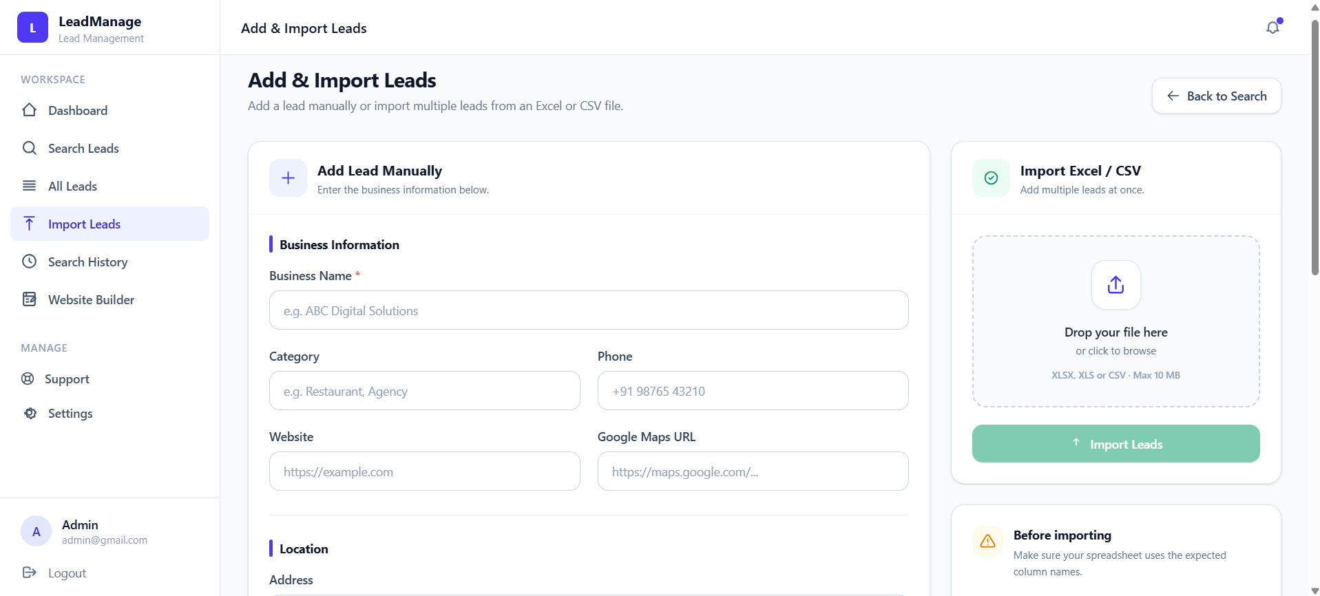 Import Leads