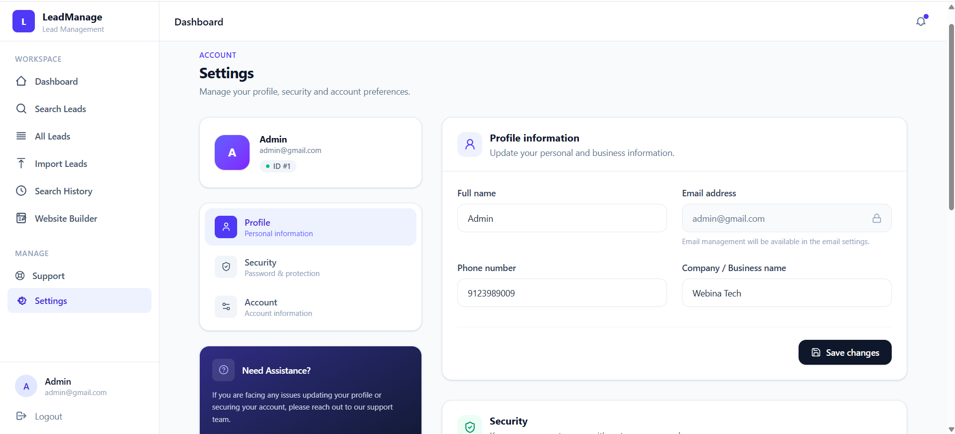 Account Settings